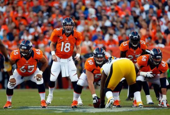 Peyton Manning has had command of the Bronco huddle from the outset.