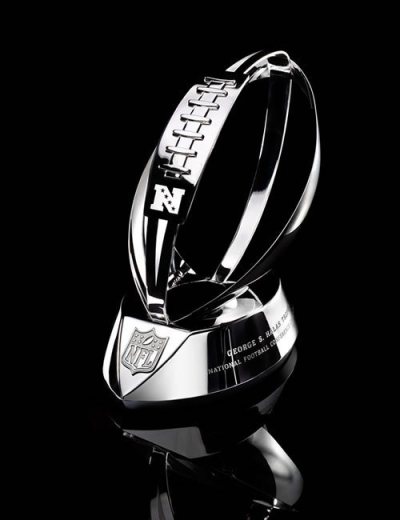 The George Halas Trophy that is awarded to the NFC Champion.