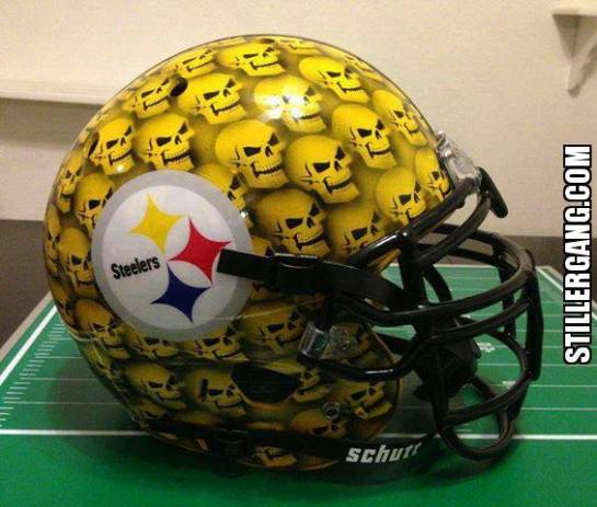 Crazy Steeler fan's alternate helmet.