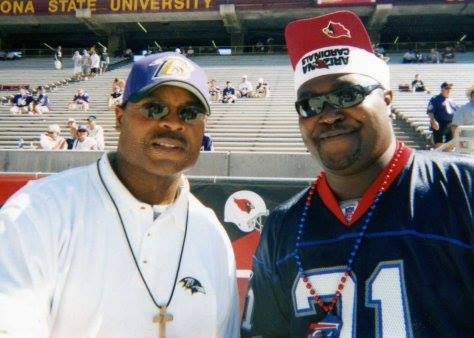 Hall of Fame linebacker Mike Singletary and The Chancellor of Football on the Ravens sideline in 2003.