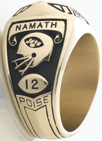 Copy of Joe Namath's Super Bowl III ring.